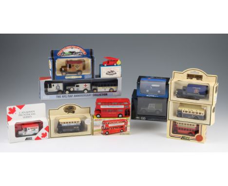 A lot of assorted boxed die casts to include; Lledo Days Gone, Golden Age of Steam, RFC/RAF Anniversary Collection 1912 to 19