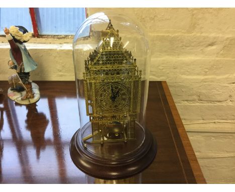Big Ben Hermle Franklin Mint - Skeleton Mantel clock with glass dome.