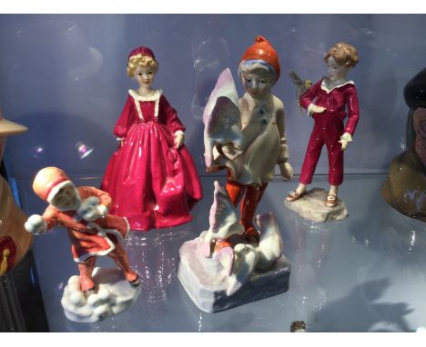 Four Royal Worcester figurines including 'November', 'Snowball', 'Grandmothers dress'.