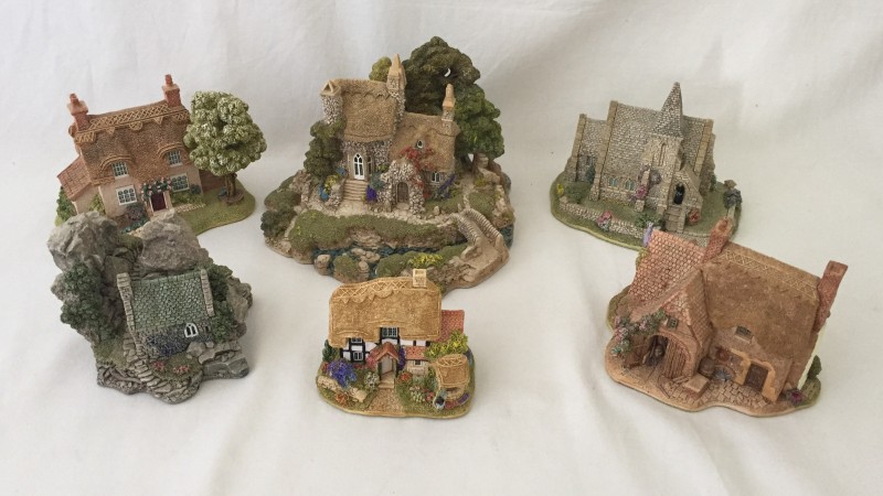 6 boxed Lilliput Lane figurines with Deeds. Convent in the woods, Blue ...