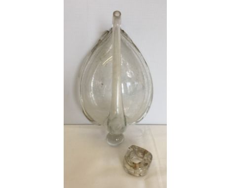 An antique weather glass liquid barometer. A/f - top hook broken off. 20cm tall