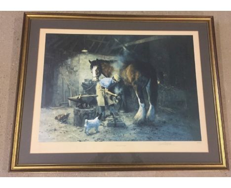 David Shepherd Ltd Edition signed print 'The Old Forge' #289/500. Signed in pencil to lower border. Framed & glazed. Approx. 