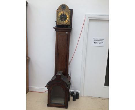 A 19th century oak longcase clock the dial marked Harvey, Launceston