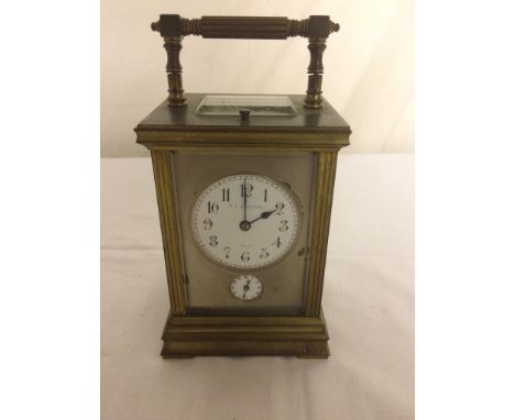 A 19th century French made carriage clock  repeater & alarm