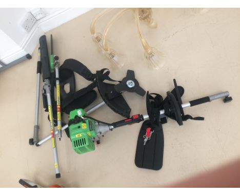 A Florabest multi-tool and attachments inc chainsaw, hedge trimmer