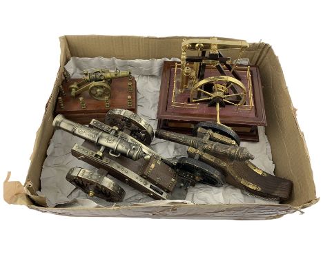The Franklin Institute model 'The Watts Steam Engine', and three canon models 