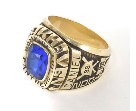 'Brookhaven High' 9ct college ring, 18.9gm, ring size R/S  