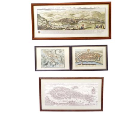 The South East Prospect of The City of Bath, coloured print over text and key, 14.5" x 33.5"; together with further prospects