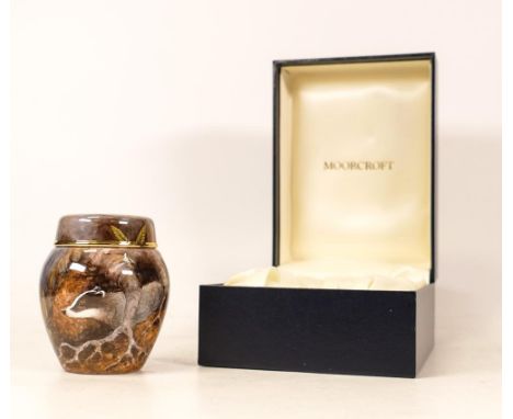 Moorcroft enamel Badger ginger jar by Terry Halloran, Limited edition number 41. Boxed with certificate. Height 7cm 