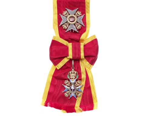 Germany,Brunswick, Order of Henry, First Class set of insignia, comprising sash badge and breast star, in silver-gilt, silver