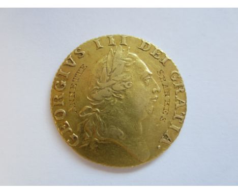 George III,Guinea, 1787, fifth laureate head right, R.Spade shaped shield (S.3729).  The name Annette Sparkes engraved around