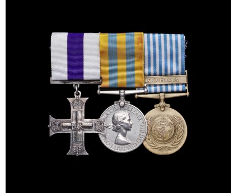 A Korean War M.C. group of three to Second Lieutenant D.J.Hollands, Duke of Wellington's Regiment,Military Cross, E.II.R., da