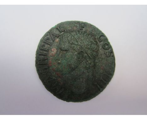 Agrippa died 12BC,Ae As, struck by Caligula AD 37-41, M AGRIPPA LF COS III head of Agrippa l wearing rostral crown, R.crown, 