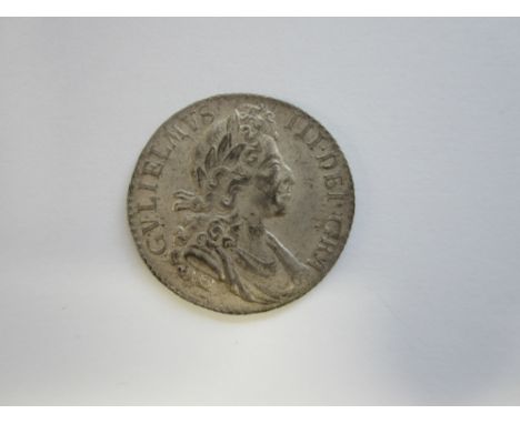 William III,Shilling, 1700, fifth draped bust right, R.Crowned cruciform shields, angles plain (S.3516).  Lightly toned, good