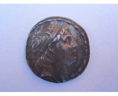 Seleukid Kingdom 138-129 BC,Antiochos VII Ar tetradrachm, weighs 16.40g. O. diademed head right, R.Athena standing left holdi