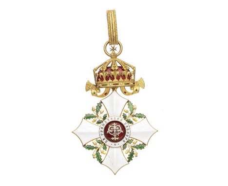 Bulgaria,Civil Merit Order, Second Class neck badge, gilt and enamel. Some light scratching to parts of the enamel, otherwise