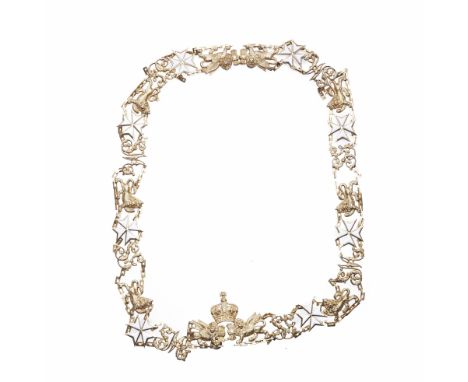 The Most Distinguished Order of St.Michael and St.George,G.C.M.G. Collar Chain, in silver-gilt and enamel. Lightly toned in p