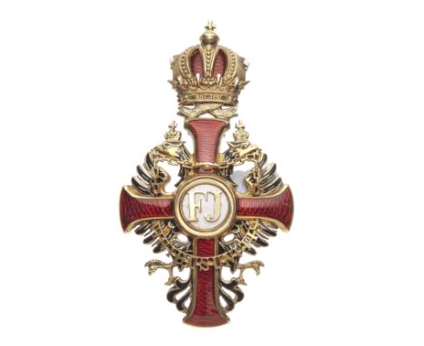 Austria,Order of Franz Joseph, Officer's Cross, in silver-gilt and enamel. By Vinc Mayer's Sohne Wien. Good very fine. (1)Thi