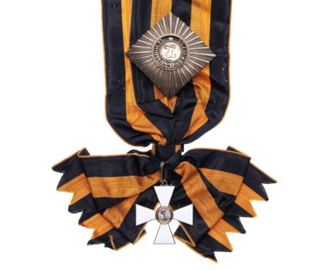 Russia,Order of St.George, First Class set of insignia, comprising sash badge and breast star, in gilt metal and enamel. A go