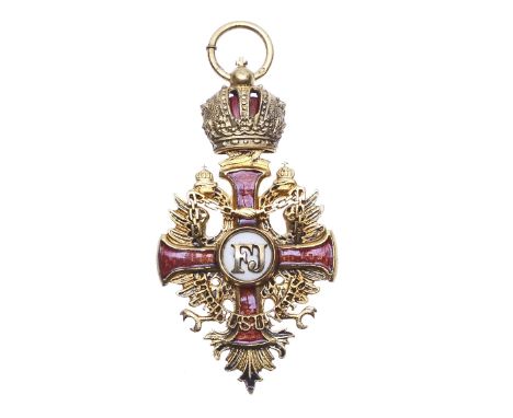 Austria,Order of Franz Joseph, Knight's breast badge, 60mm x 32mm, in gold, gilt metal and enamel. Good very fine. (1)This lo