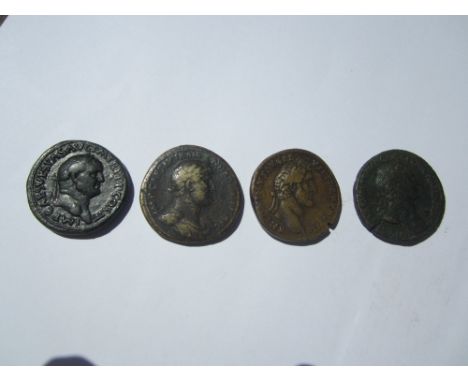 Roman 1st-2nd century AD,Sesterti (4), including Vespasian, R. Pax stg l; Trajan, R. Pax stg l; Antoninus Pius, R. Moneta stg