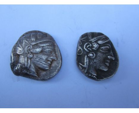 Athens 5th century BC,Ar tetradrachms (2) O. head of Athena right, wearing crested helmet. R. owl standing right with olive t