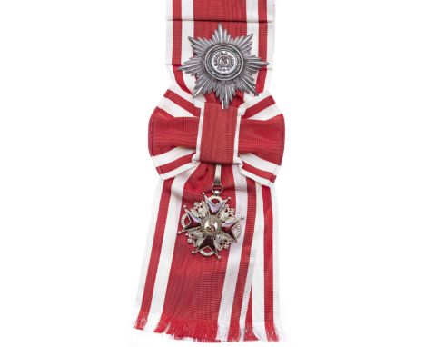 Russia,Order of St.Stanislaus, First Class set of insignia, comprising sash badge (tailor's copy), breast star by Keibel, in 