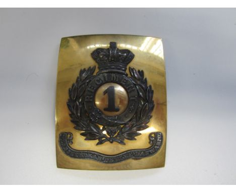 Indian Army, 1st Bengal Native Infantry Officer's Shoulder Belt Plate c1830-1855,A very fine and rare example, the rectangula