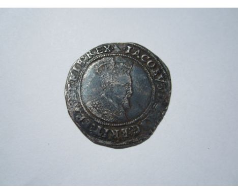 James I, 1603-26,second coingage, 1604-07, Shilling, 4.40g, third bust right, longer square-cut beard, MAG.BRIT etc., R.Crown