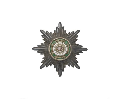 Russia,Order of St.Stanislaus, 2nd Class breast star in silver-gilt, silver and enamel,  9.3cm x 9.3cm, by Eduard, hallmark 8