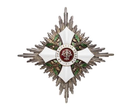 Bulgaria,Civil Merit Order, 2nd Class breast star, in silver-gilt, silver and enamel. Very light enamel damage to one limb, o