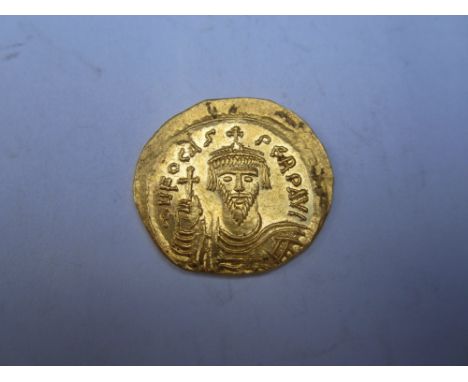 Phocas AD 602-610,Gold Solidus, 4.33g Constantinople mint. Obv. DN FOCAS PERP AUG, crowned, draped and cuirassed bust facing 