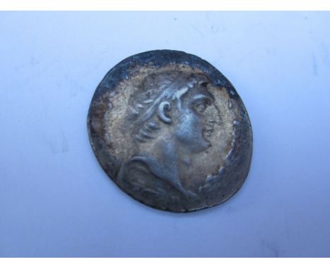 Seleukid Kingdom 162-150 BC,Demetrios I Ar tetradrachm, weighs 16.14g. O. diademed head right, R.Tyche enthroned left, suppor