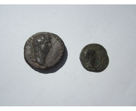 Roman 1st - 2nd century AD,Ar (2) Including Nero and Divus Claudius drachm. O. laureate head of Nero. R. laureate head of Cla