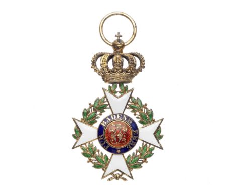 Germany,Baden, Order of Frederick, breast badge, 75mm x 46mm, in silver-gilt, silver and enamel. Lightly toned in places, oth