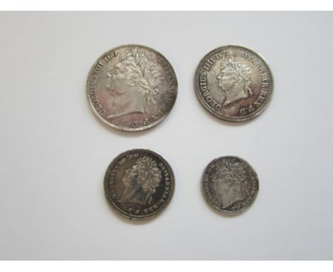 George IV,Maundy Set for 1822 (S.3816).  Light scratches otherwise, extremely fine. (Lot)For further information on this lot 