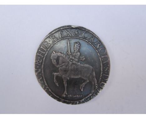 Charles I, 1625-49,Thirty Shillings, king riding left, rough ground below horse, no F, R.Crowned arms, QVAE DEVS (S.5557).  T