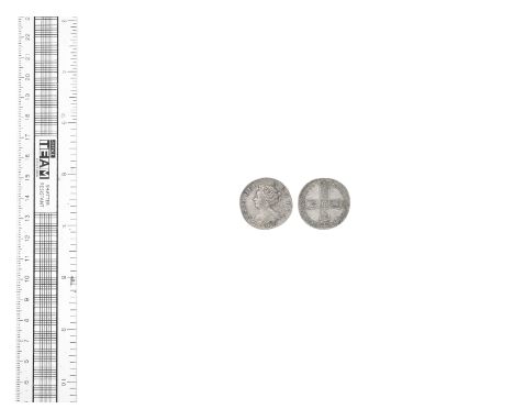 Anne,Shilling, 1703, second draped bust left, VIGO below, R.Crowned cruciform shields (S.3586).  Light fleck marks, good very