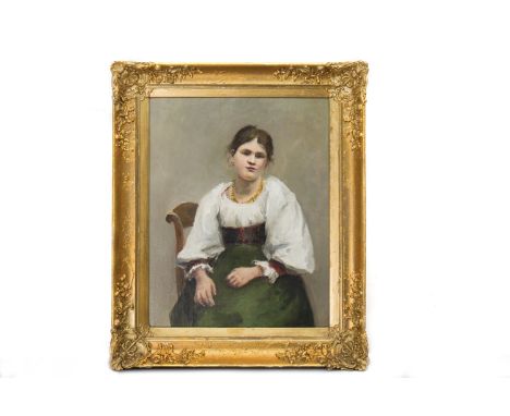RAMON CASIS Y CARBO (SPANISH 1866 - 1932),PORTRAIT SKETCH OF AN ACTRESSoil on canvas laid on panel, signed on label verso and