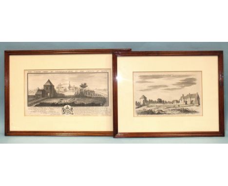 "The North View of Feversham-Abby in the County of Kent", an 18th century engraving by S &amp; N Buck, 20 x 37.5cm, a William