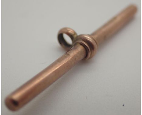 9ct rose gold T bar for Albert chain