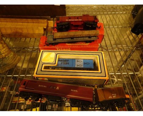 Two boxed Triang OO goods wagons Lima fish wagon and two others