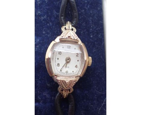 Ladies 9ct yellow gold Rotary cocktail wristwatch with original box