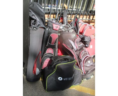 A collection of various golf clubs, bag, caddy and accessoriesLocation: 
