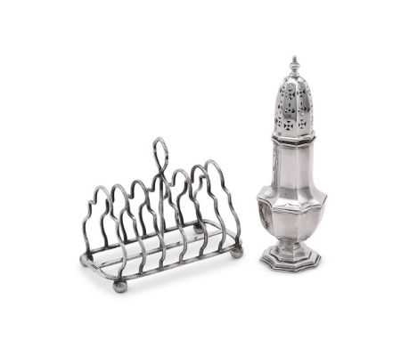 
	
		AN EDWARDIAN SILVER FLUTED BALUSTER SUGAR CASTOR
		MAPPIN &amp; WEBB, LONDON 1908
		With a ball finial to the pierced fl