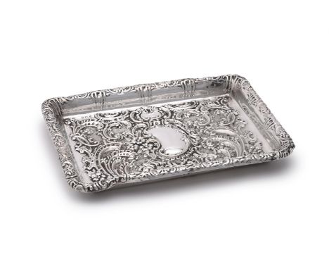 
	
		AN EDWARDIAN SILVER OBLONG TRAY
		REYNOLDS &amp; WESTWOOD, BIRMINGHAM 1901
		Embossed overall with flowers, foliage and 