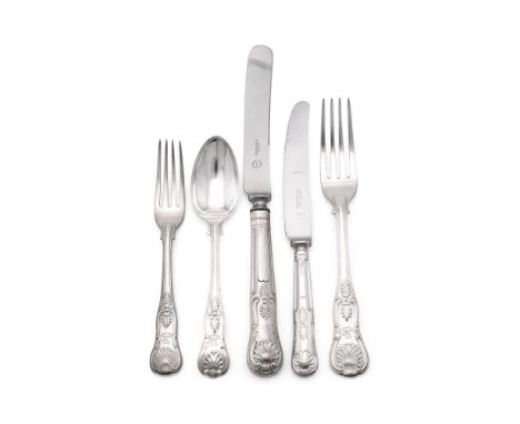 
	
		A COLLECTION OF SILVER KINGS PATTERN FLATWARE
		VARIOUS MAKERS AND DATES, CRESTED
		To include:
		Twenty five table spoo