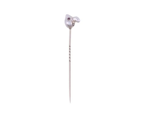 
	
		A MID 20TH CENTURY BAROQUE CULTURED PEARL NOVELTY STICK PIN
		The baroque cultured pearl in the form of a head with a la