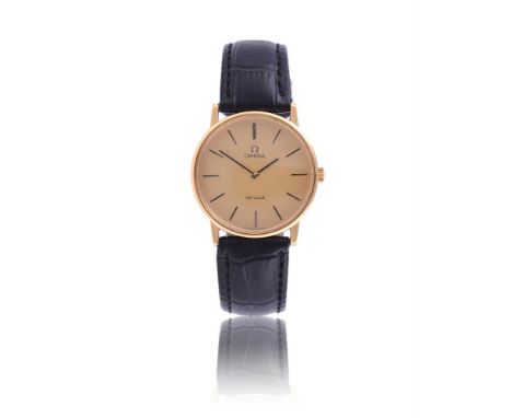 
	
		OMEGA, DE VILLE
		GOLD PLATED WRIST WATCH, NO. 111 0140
		Movement: Cal. 625, manual wind, 17 jewels
		Case: Gold plated