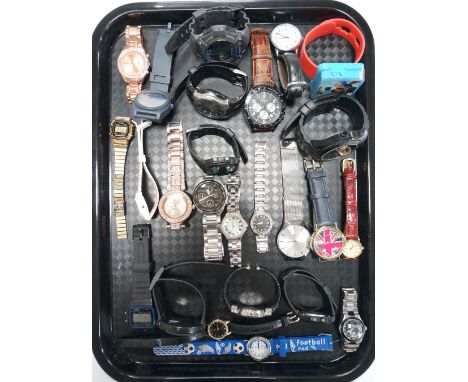 COLLECTION OF LADIES AND GENTLEMEN'S WRISTWATCHES
including Casio, Timex, Rotary, Sekonda, replica Omega, and Swatch (25)